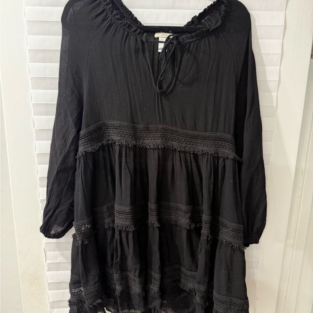 Eberjey - Boho Black Gauze Mini Dress